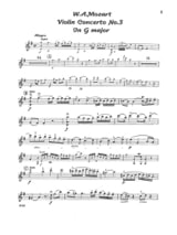 Concerto pour violon n°3 en sol majeur - MOZART - Partition