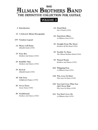 The Allman Brothers Band – The Definitive Collection for Guitar – Volume 3