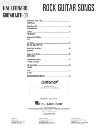 Hal Leonard Guitar Method - Rock Guitar Songs - Partition - Pop / Rock