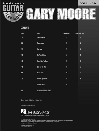 Gary Moore - Play-Along 139 - Partition