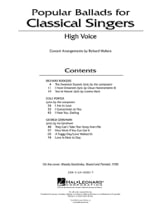 Popular Ballads For Classical Singers. Voix Haute - Partition