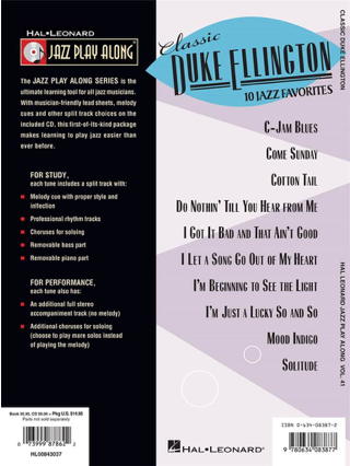 Jazz play-along volume 41 - Classic Duke Ellington - Duke Ellington