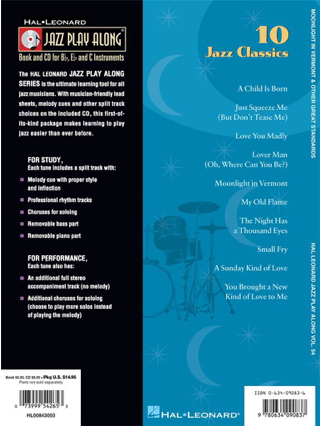 Jazz play-along volume 54 - Moonlight In Vermont - Partition - Jazz