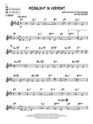 Jazz play-along volume 54 - Moonlight In Vermont - Partition - Jazz