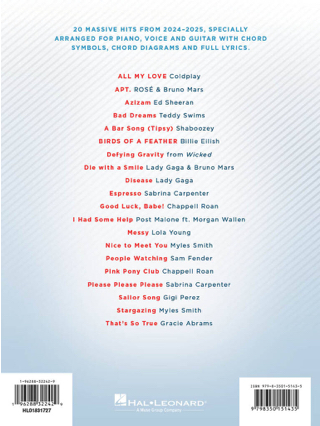 Chart Hits of 2024-2025 - Partition - Pop / Rock