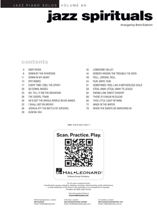 Jazz Piano Series Volume 69 - Jazz Spirituals - Partition - Jazz