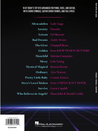 Top Hits of 2025 - Piano Chant et Guitare - Partition - Pop / Rock