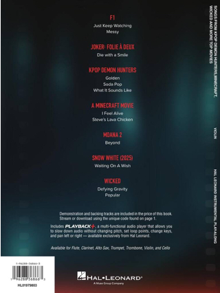 Songs from Kpop Demon Hunters, Minecraft, Wicked - Partition - Violon