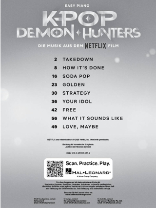 KPop Demon Hunters - Piano Facile - Partition - Musique de film