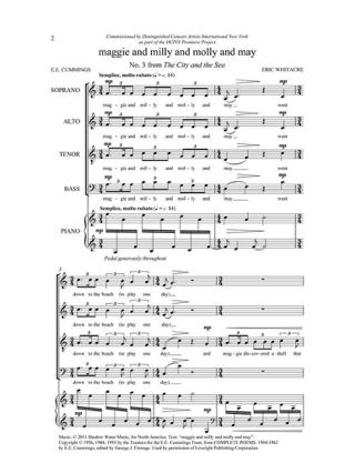 Maggie And Milly And Molly And May - Eric Whitacre - Partition - Chœur