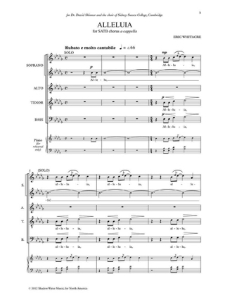 Allelluia - Eric Whitacre - Partition - Chœur