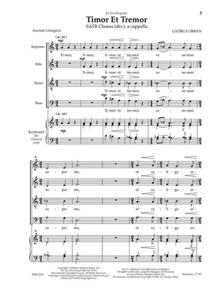 Timor et Tremor - Orbán György - Partition