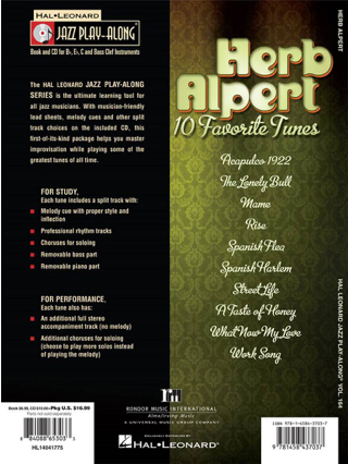 Herb Alpert - Jazz Play-Along N° 164 - Partition
