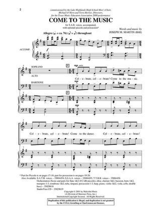 Come to the Music - M. Martin Joseph - Partition - Chœur