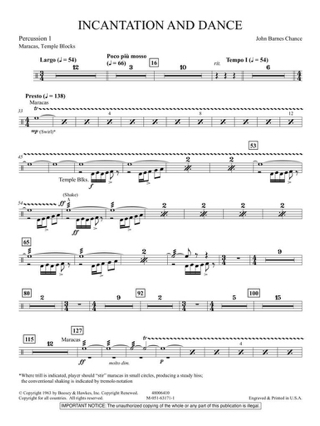 Incantation and Dance - Barnes Chance John - Partition