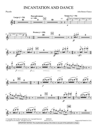 Incantation and Dance - Barnes Chance John - Partition