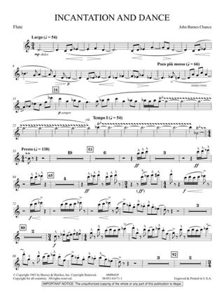 Incantation and Dance - Barnes Chance John - Partition