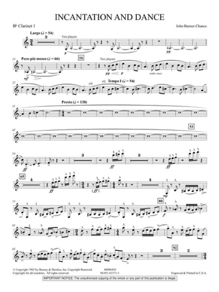 Incantation and Dance - Barnes Chance John - Partition