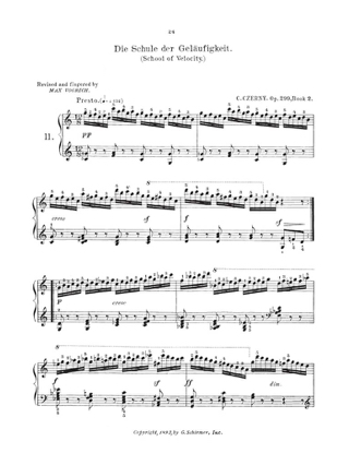 Ecole de la Vélocité Opus 299 - CZERNY - Partition - Piano