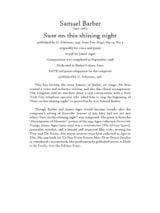 Sure On This Shining Night Opus 13-3 - BARBER - Partition - Chœur