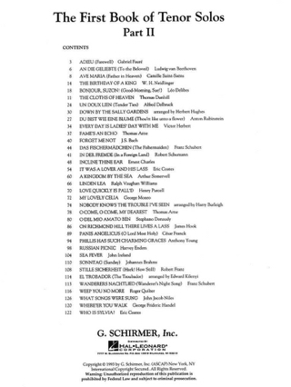 The First Book of Tenor Solos - Part II - Partition