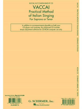Practical Method of Italian Singing - Vaccai Nicola - Partition