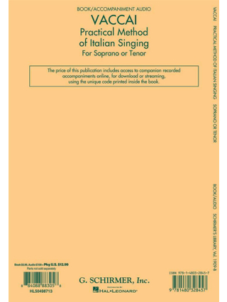 Practical Method of Italian Singing - Vaccai Nicola - Partition