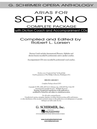 Arias for Soprano - Complete Package - Partition - Opéras