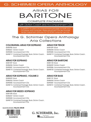 Arias for Baritone - Complete Package - Partition - Opéras