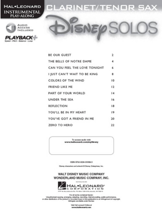 Disney Solos - DISNEY - Partition - Clarinette