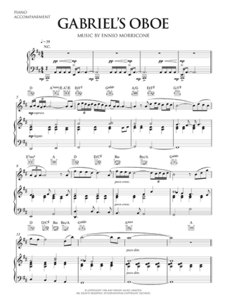 Gabriel's Oboe - Mission - Film - Ennio Morricone - Partition