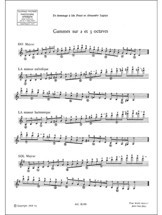 Gammes et arpèges pour la guitare - Marc Franceries - Partition