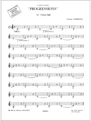 Progressions Volume 1 - Georges Barboteu - Partition - Cor