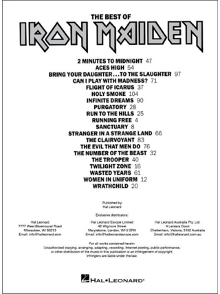 The Best Of - Iron Maiden - Partition - Pop / Rock
