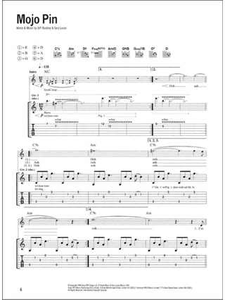 Grace & Others Songs - Guitar TAB - Jeff Buckley - Partition