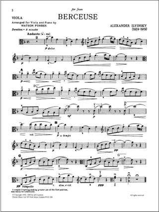 Chester Music for Viola - Watson Forbes - Partition - Alto