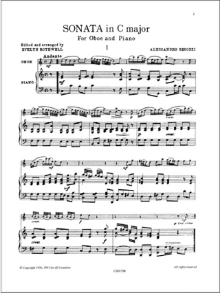 Sonata en DO - Alessandro Besozzi - Partition - Hautbois