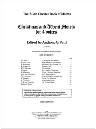 Christmas and Advent Motets for 4 voices - Partition - Chœur
