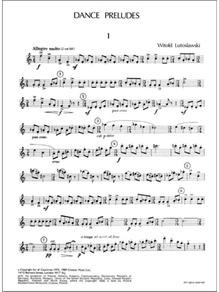 Dance Preludes - LUTOSLAWSKI - Partition - Clarinette