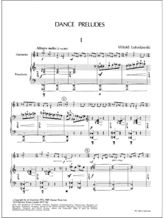 Dance Preludes - LUTOSLAWSKI - Partition - Clarinette