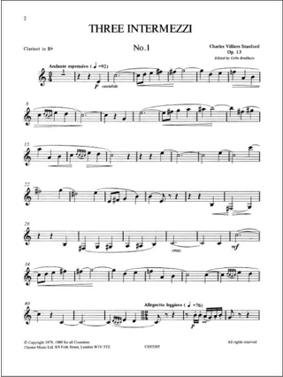 3 Intermezzi op. 13 - Charles Villiers Stanford - Partition