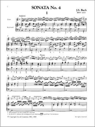 6 Sonatas - Volume 2 - Flûte clavecin - BACH - Partition