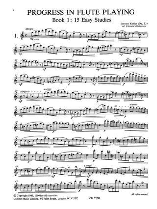 Progress In Flute Playing Op. 33 Bk 1 - Kohler - Partition