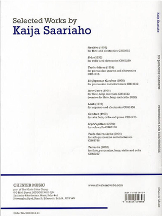Six Japanese Gardens - Kaija Saariaho - Partition - Multi Percussions
