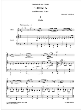 Sonate - Hautbois - POULENC - Partition - Hautbois
