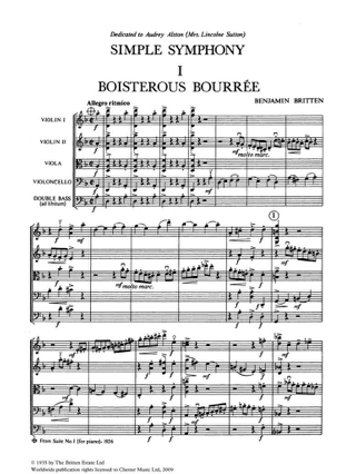 Simple Symphony - Score - BRITTEN - Partition - Petit format