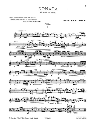 Sonata - Rebecca Clarke - Partition - Alto