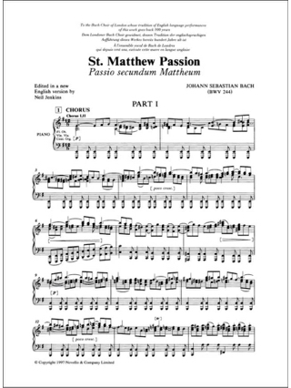 Passion selon Saint Matthieu - BWV 244 - BACH - Partition - Chœur