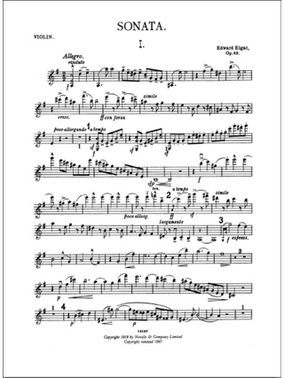Sonata op. 82 - Violon - ELGAR - Partition - Violon