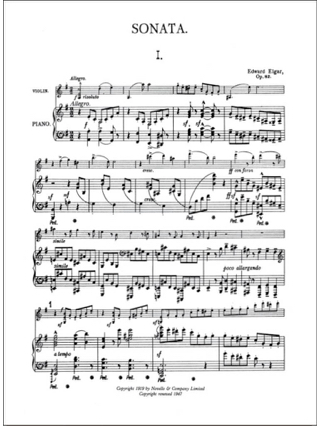 Sonata op. 82 - Violon - ELGAR - Partition - Violon